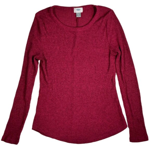 Old Navy SoSoft Raspberry Ribbed Long Sleeve - Picture 1 of 3